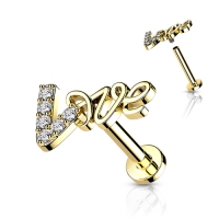 Piercing 'LOVE' goldfarben 1,2x6