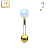 14kt Goldhantel mit Opalstein