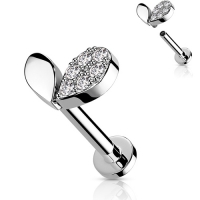 Piercing Sprout Herz Top weiß 8mm