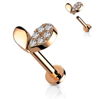 Piercing Sprout Herz Top Roségold plattiert 8mm