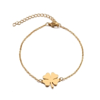 Armband mit vierblättrigem Kleeblatt – Gold