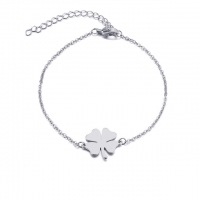 Armband mit vierblättrigem Kleeblatt – Silber