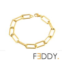 Armband oval kabel - goud