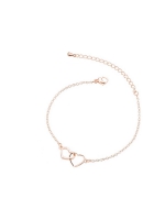 Armband Doppelherz gewebt goldfarben