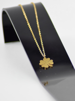 Ketting klavertje 4 gelukshanger goud kleur