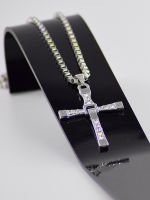 Ketting kruis Vin zilver