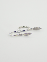 Oorring hanger veer - zilver