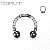 Hufeisen Titan CZ Steine ​​schwarz 1,2x10mm