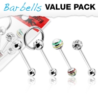 Vorteilspackung 4er-Pack Sortiment Zungenpiercings
