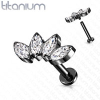 Titan Piercing 4 Marquise 6mm schwarz