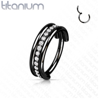 Piercing Titan Clicker mit Innenrand Glitzer schwarz