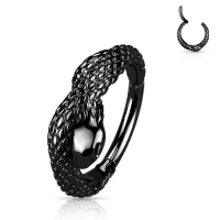 Hochwertiger Clicker Schlangenring 1,2x10mm schwarz