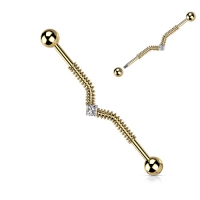 Industrial Piercing V-Feder Welle goldfarben