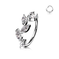 Biegbarer Ring 6 Marquise CZ Vine 0,8X8