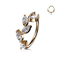 Biegbarer Ring 6 Marquise CZ Vine Roségold plattiert 0,8X8