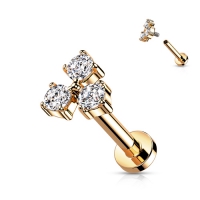 Cluster CZ Dreieck Roségold Farbe 1,2X6