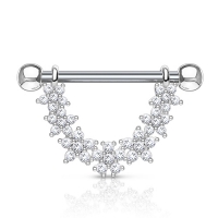 Brustwarzenpiercing CZ Blume gefüttert