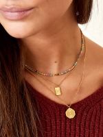 Ketting vierkante hanger hart - zilver