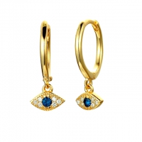 Ohrringanhänger blaues Auge - gold