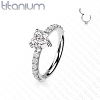 Piercing Clicker Titan Herz mit CZ Steinen 1,2x8mm