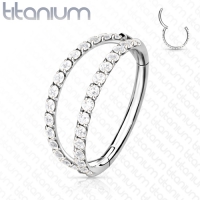 Piercing Clicker Titan doppelseitig weiß 1,2X8