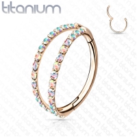 Piercing Clicker Titan doppelt gefüttert rosévergoldet 1,2X8