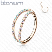piercing clicker titanium dubbel lined rose gold plated 1.2X10