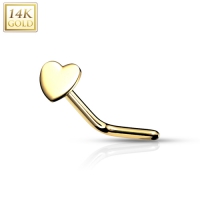 14kt Gold Nasenpiercing Herz L-förmig