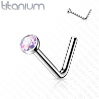 Nasenpiercing L-Bogen Titan Top Multicolor 2 mm