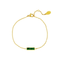 Armband mit grünem Charm - Gold
