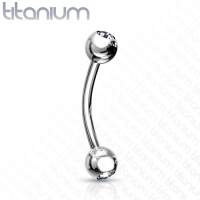 Titanpiercing runde Basis mit Stein 1,2x8