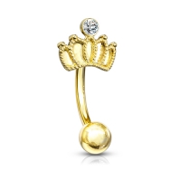 Piercingkrone mit vergoldetem Stein