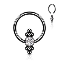 Piercing Ball Closure Ring flache Kugel Cluster schwarz