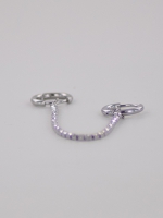 Dubbele oorring glamour - zilver