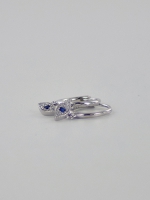 Oorring hanger blue eye - 925 zilver