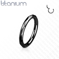 Piercing clicker titanium geslepen zijdes zwart 1.2x10