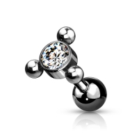 Piercing 3ball Dreieck schwarz