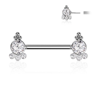 Piercing elegant 4 Kugel und Cluster beidseitig