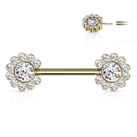 Piercing Flower Cluster Enden vergoldet