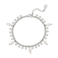 Armband mit Perlen und Kreisen - Silber