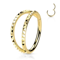 Piercing Pyramid Cuts Chevron doppellinig 8mm vergoldet