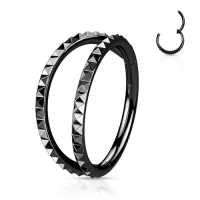 Piercing Pyramid Cuts Chevron doppellinig 8mm schwarz