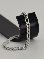 Mannen schakelarmband - zilver