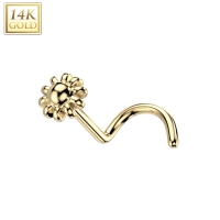 14kt Gold Nasenpiercing Perlen Blumen Top