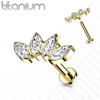 Titan Piercing 4 Marquise 8mm goldfarben