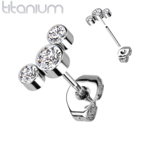 Titan Ohrringe 3-rund Top weiß