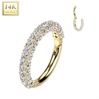 Piercingring 14kt, Reifenvorderseite und Seiten des Reifens 1,2x10