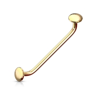Piercing Enden 45 Grad flache Scheibe vergoldet