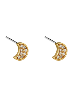 Ohrstecker Mond mit Glitzer - gold