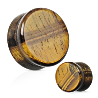 3 mm Double-Flared Plug Tigerauge Stein